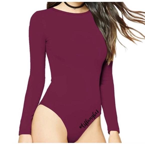 Sam Edelman Tops - Sam Edelman Boat Neck Long Sleeve Bodysuit Prune